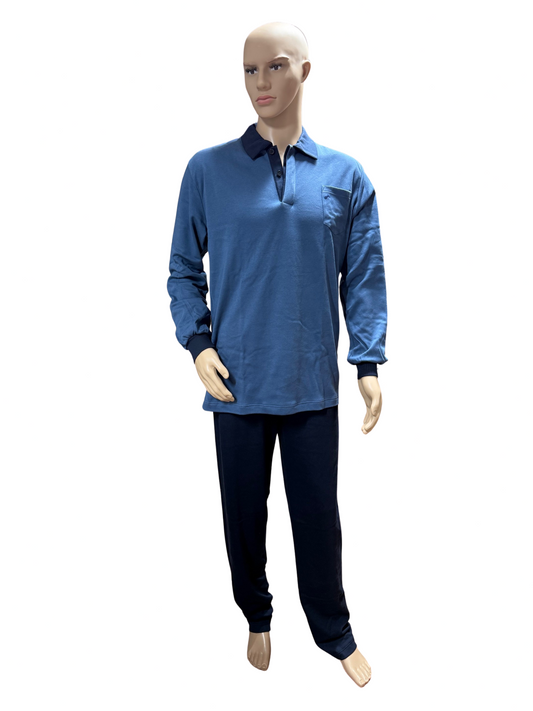 Alpina pigiama uomo in puro cotone interlock peso autunnale art. Polo