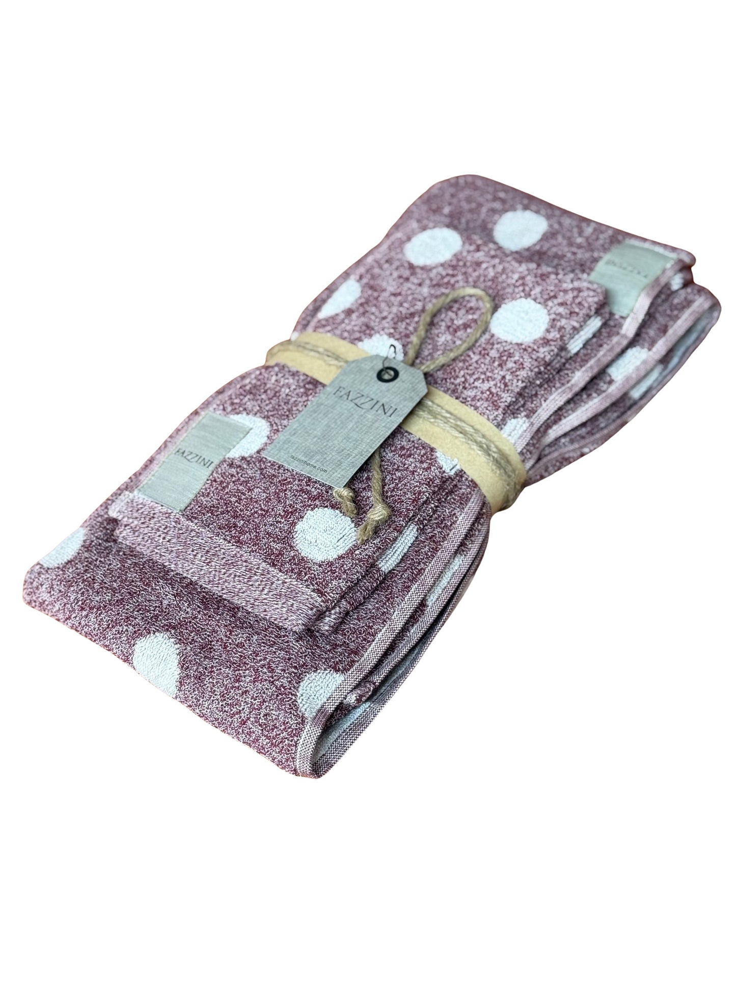 Fazzini coppia asciugamani 1+1 in Pura Spugna tinta in filo melange art. Pois