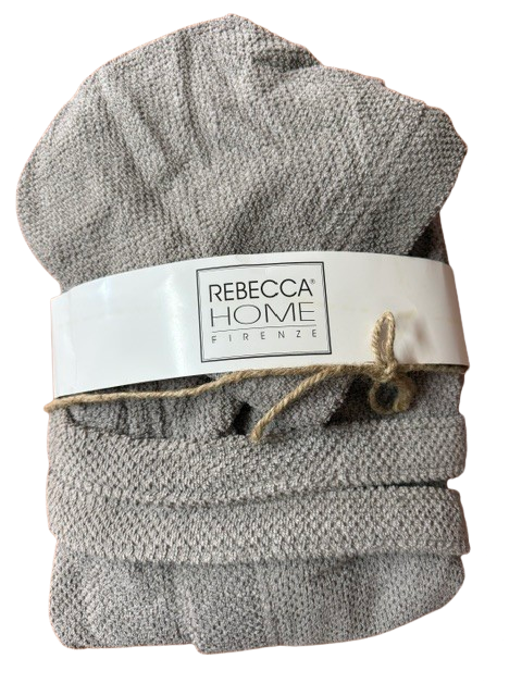Rebecca Home Accappatoio in spugna a riccio unisex con cappuccio art. Giulia
