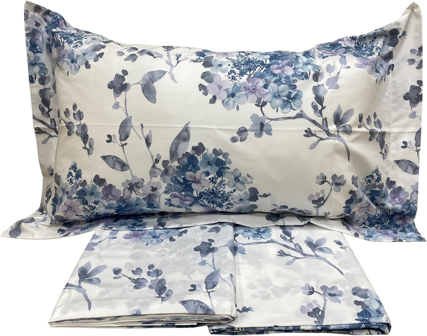 Mirabello Complete Double Bed Sheets in Fine Cotton Percale, Bedspread Effect with Double Ruffle Art. Hydra