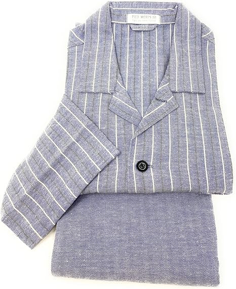 Bip Bip Pigiama da Uomo Classico con Collo a Camicia in Pura Flanella Calda di Cotone Art. E020005