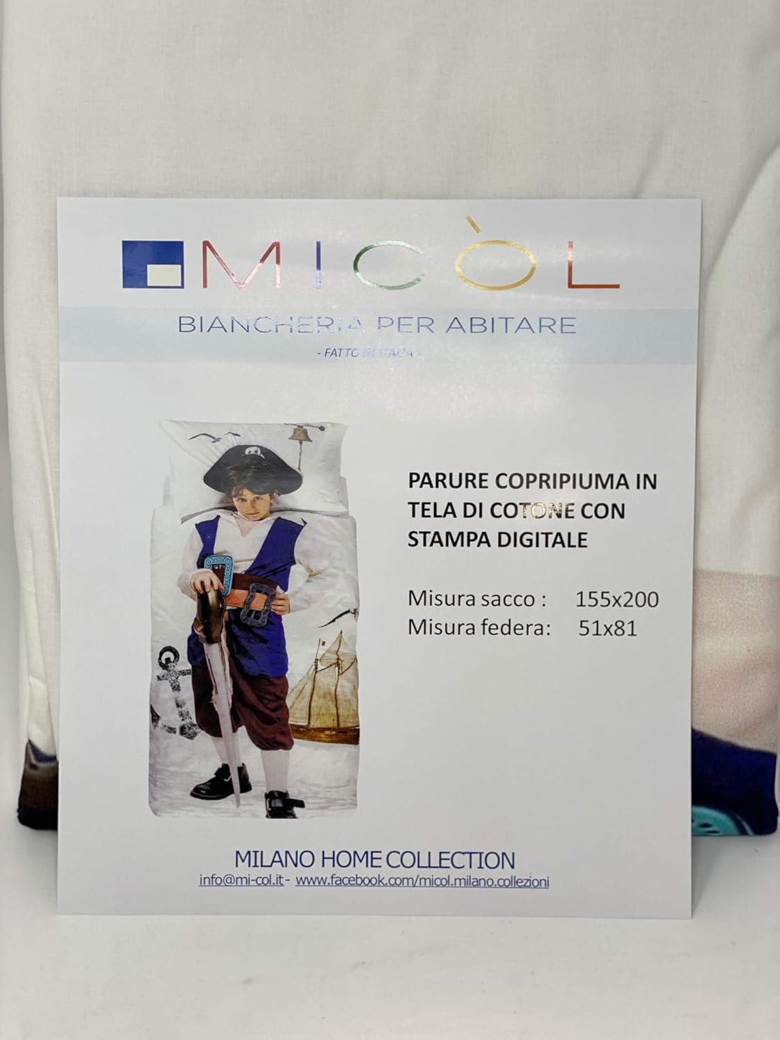 Milano Home Collection Single Bed Duvet Cover Set (Without Bottom Sheet) in Pure Cotton and with Digital Print