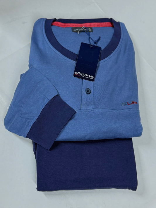 Alpina pigiama uomo in puro cotone interlock peso autunnale art. Taranto