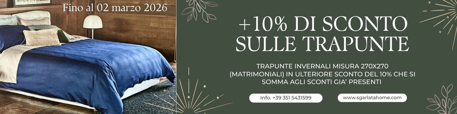 Ulteriore Sconto 10% Trapunte Invernali Matrimoniali