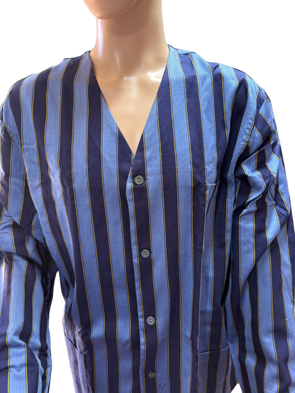 Esquire Pigiama per Uomo in puro Cotone Mercerizzato riga raso senza collo art. TF 05541