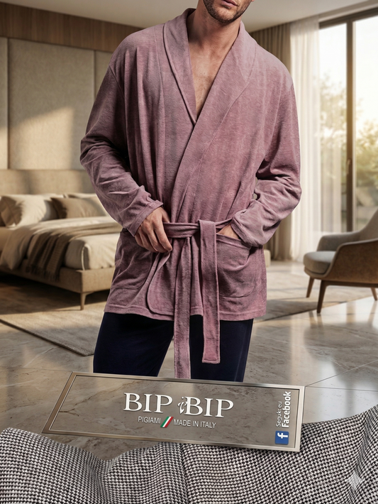 BIP BIP Elegante Giacca da Camera per Uomo Corta in Puro Cotone Pettinato 100% Peso Primaverile Art. 1438