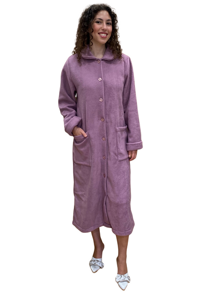 Women's Microfleece Anti-Pilling Fully Buttoned Dressing Gown Art. Milena