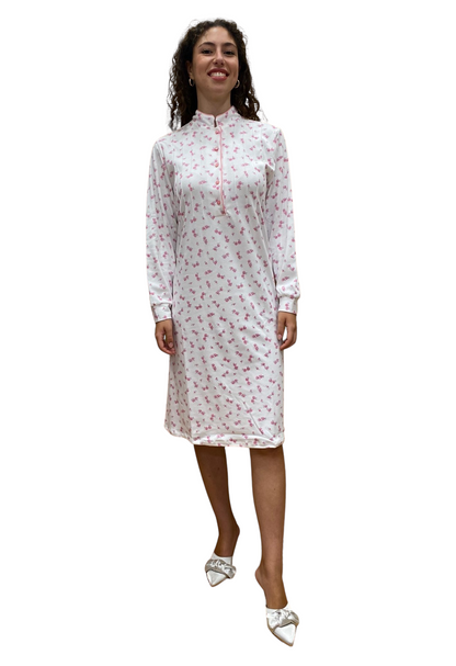 Women's Nightgown in Pure Cotton Interlock with Sanfor Treatment Art. Irene