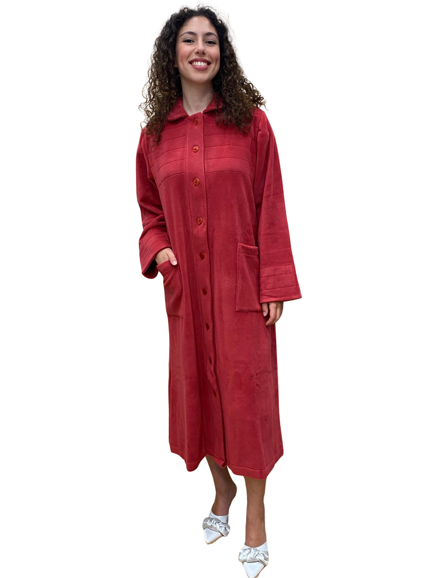 Women's Fully Buttoned Viscose Fleece Dressing Gown Art. Rosanna 