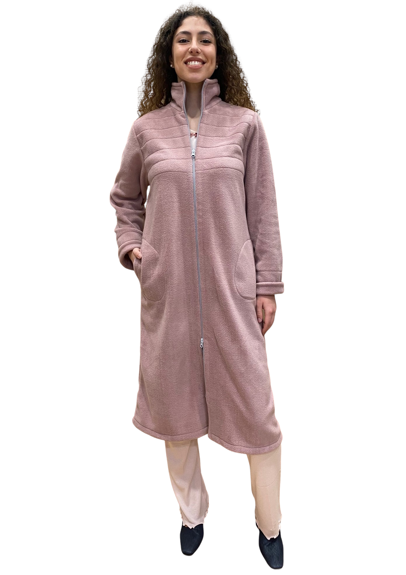 Women's Anti-Pilling Microfleece Dressing Gown with Zip Closure Art. Sofia