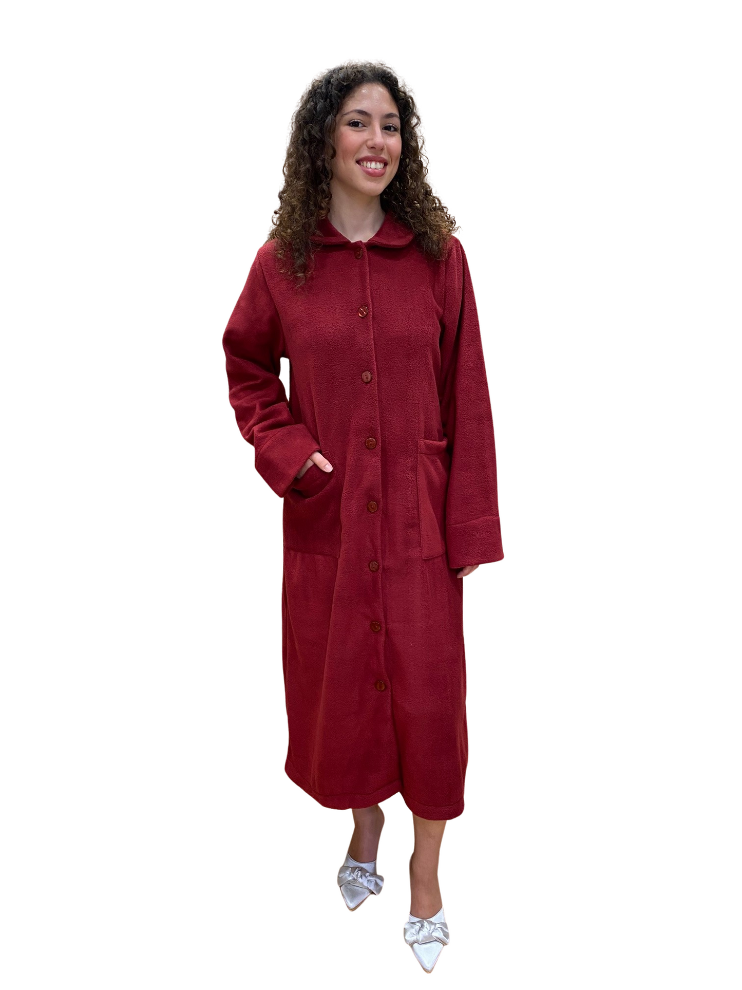 Women's Microfleece Anti-Pilling Fully Buttoned Dressing Gown Art. Milena