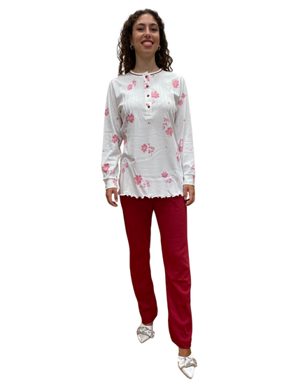 Women's Pajamas in Pure Cotton Interlock with Sanfor Treatment Art. Ornella