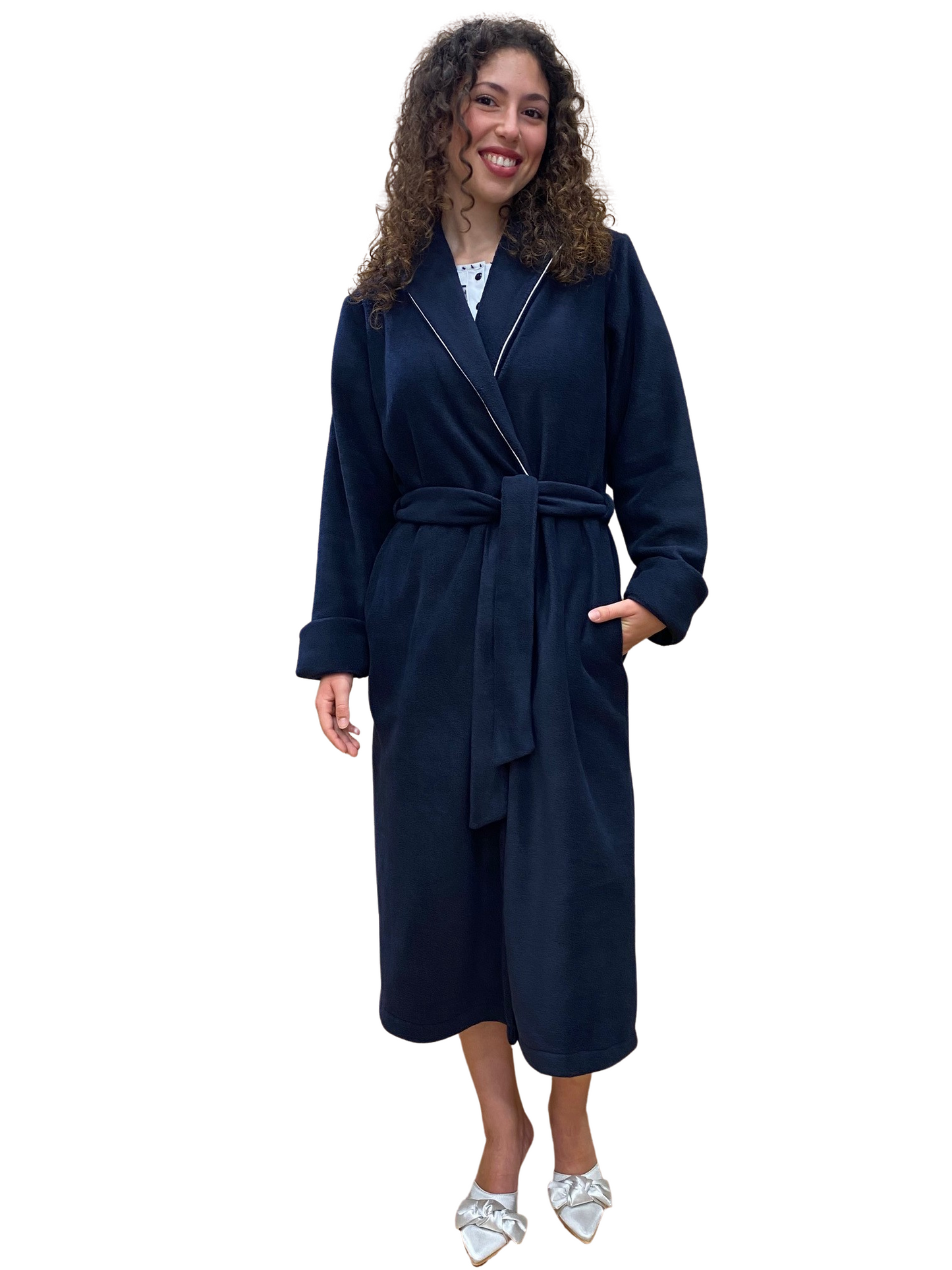 Women's Anti-Pilling Microfleece Dressing Gown Classic Shawl Model Art. Elena