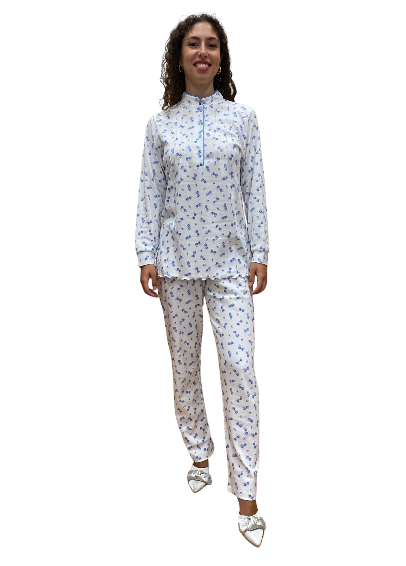 Pyjama pour femme en pur coton interlock avec traitement Sanfor Art.