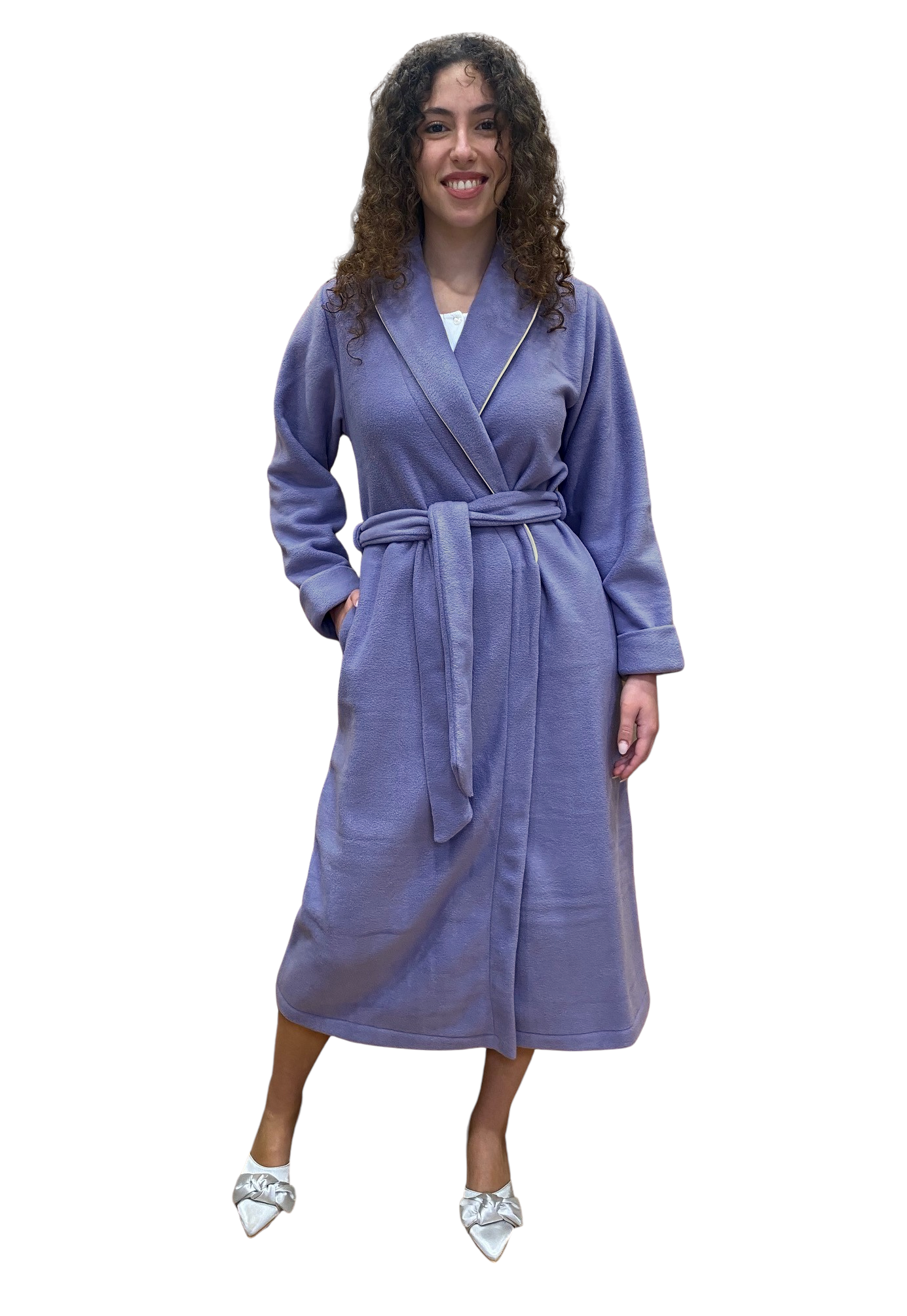 Women's Anti-Pilling Microfleece Dressing Gown Classic Shawl Model Art. Elena