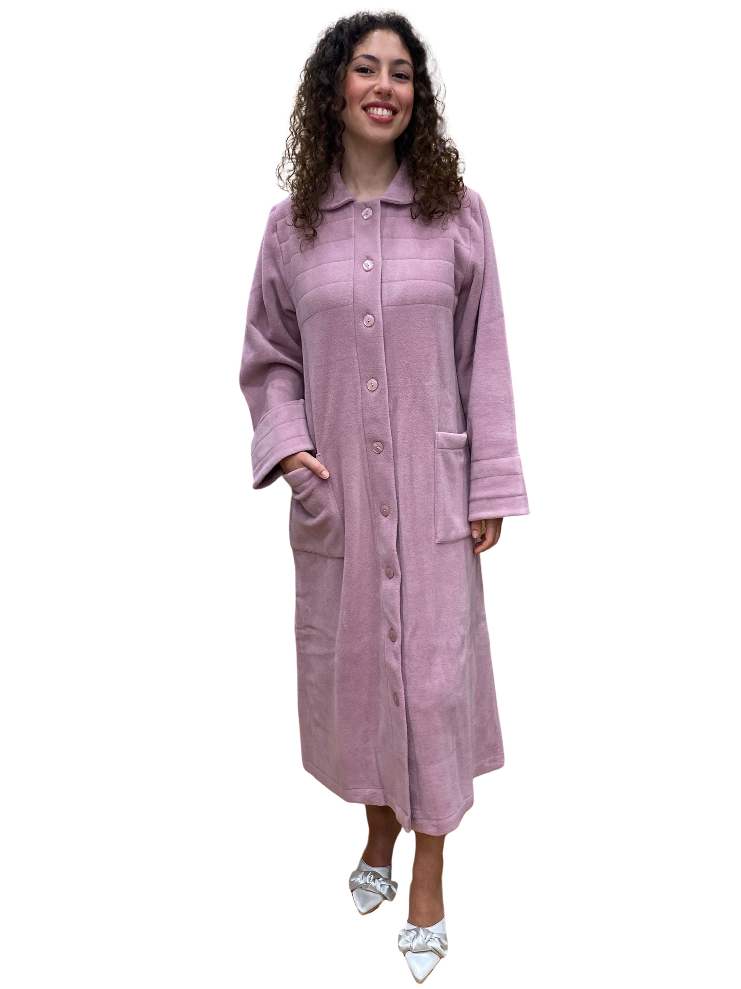 Women's Fully Buttoned Viscose Fleece Dressing Gown Art. Rosanna 