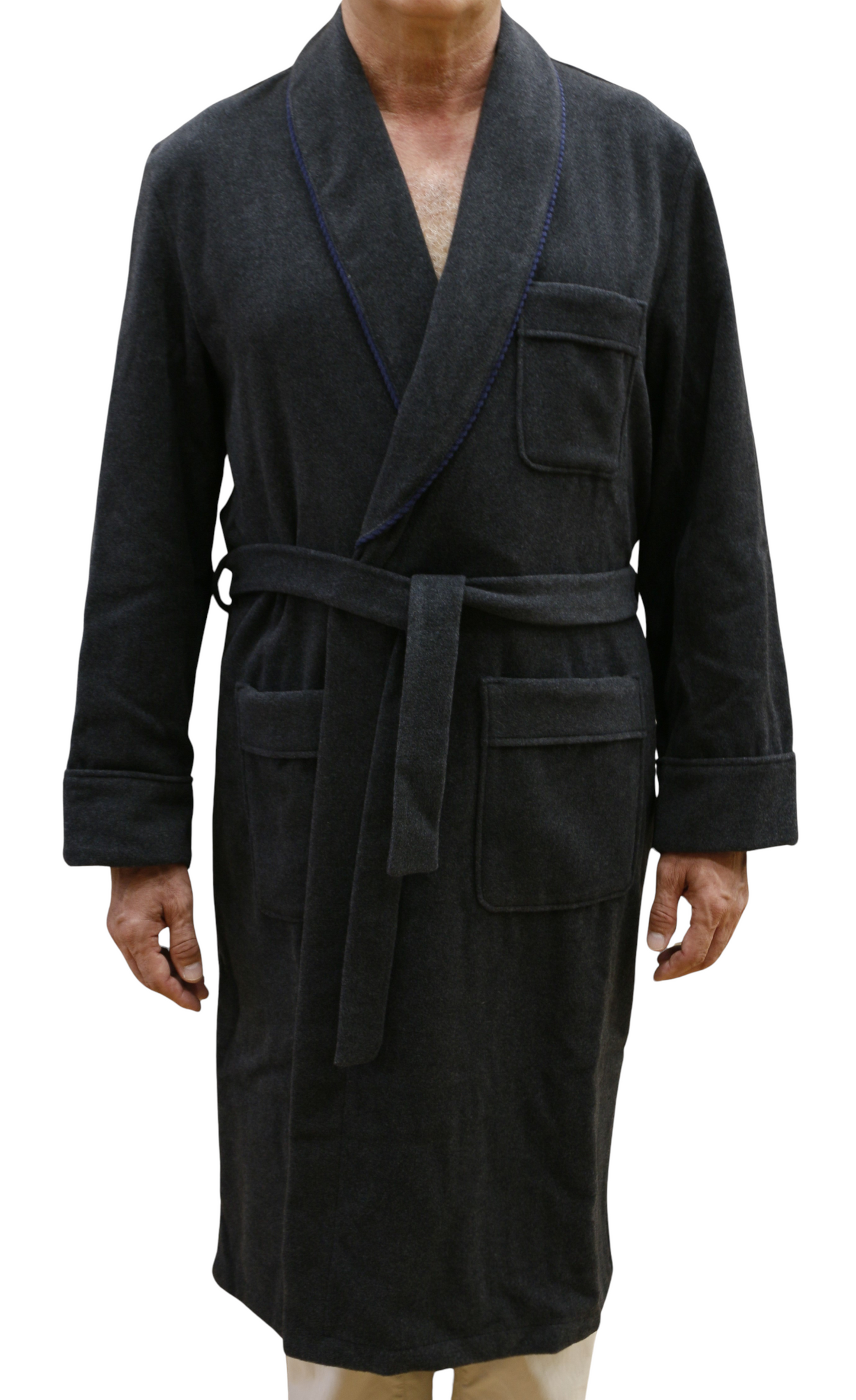 Men's Dressing Gown in Wool and Cashmere, Classic Shawl model, art. London 