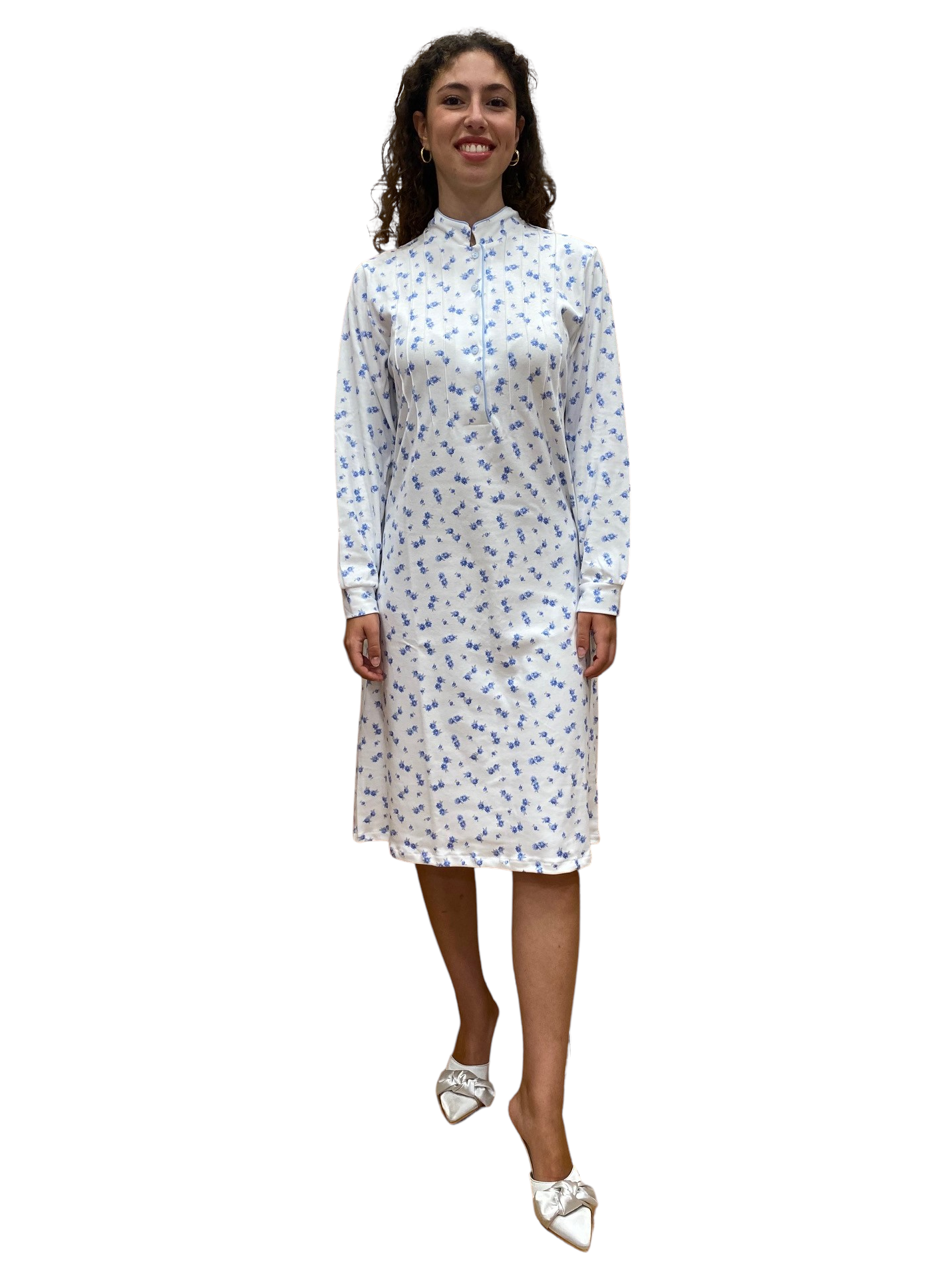 Women's Nightgown in Pure Cotton Interlock with Sanfor Treatment Art. Irene