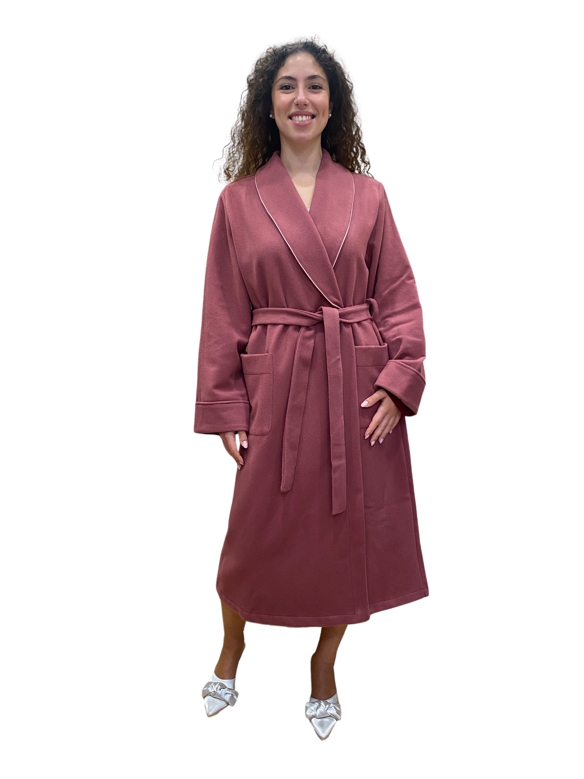 Women's Dressing Gown in Wool and Cashmere, Classic Shawl Model, art. Sgarlata Home Women's Dressing Gown in Wool and Cashmere, Classic Shawl Model, art. Sgarlata Home
