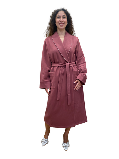 Women's Dressing Gown in Wool and Cashmere, Classic Shawl Model, art. Vittoria 