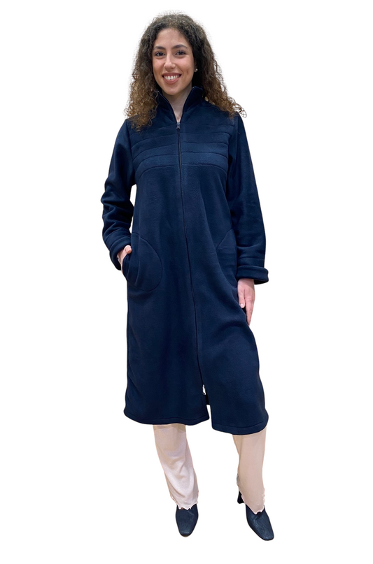 Robe de chambre pour femme en micropolaire anti-boulochage avec fermeture éclair Art. Sofia