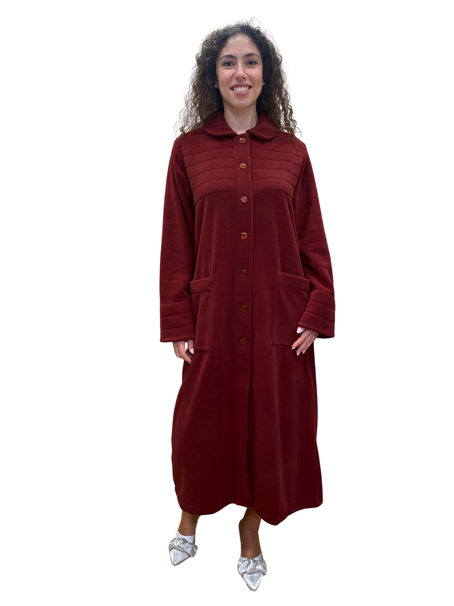 Women's Fully Buttoned Viscose Fleece Dressing Gown Art. Rosanna 