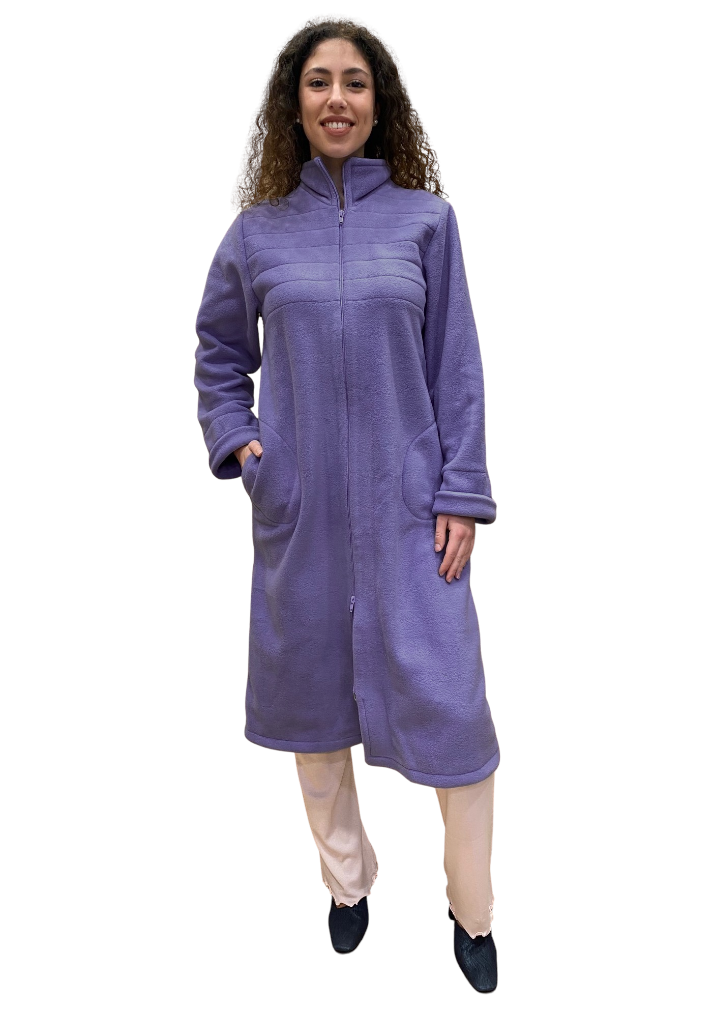 Women's Anti-Pilling Microfleece Dressing Gown with Zip Closure Art. Sofia