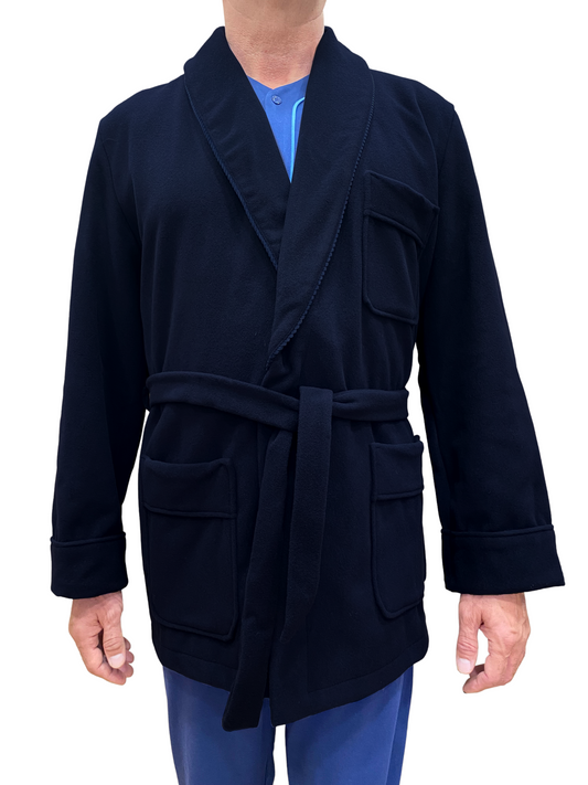 Short Dressing Gown for Men in Wool and Cashmere Classic Shawl model art. London 