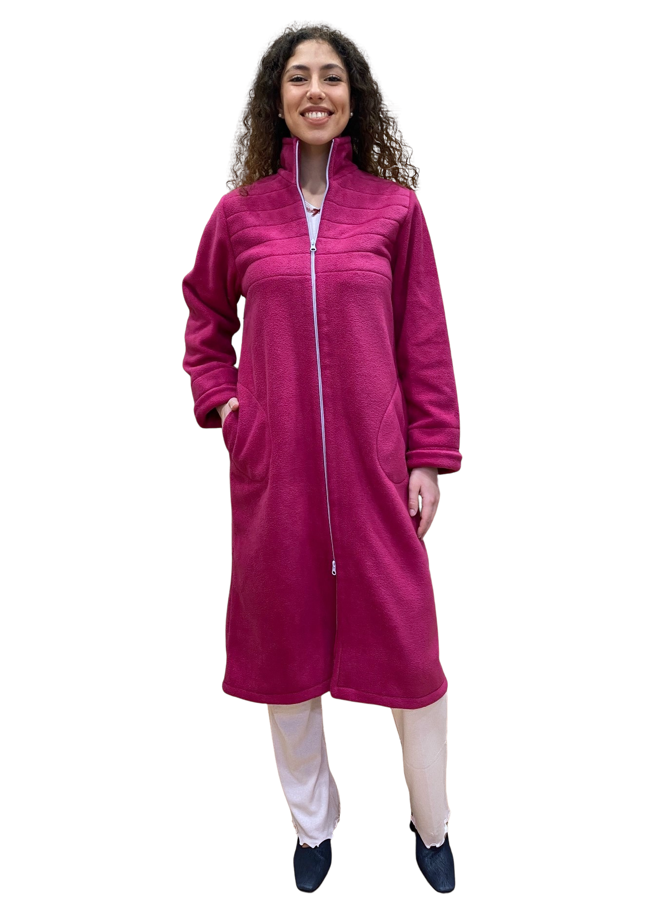 Women's Anti-Pilling Microfleece Dressing Gown with Zip Closure Art. Sofia