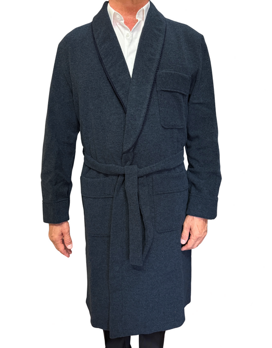 Men's Dressing Gown in Wool Blend Classic Shawl Model Art. Oslo 