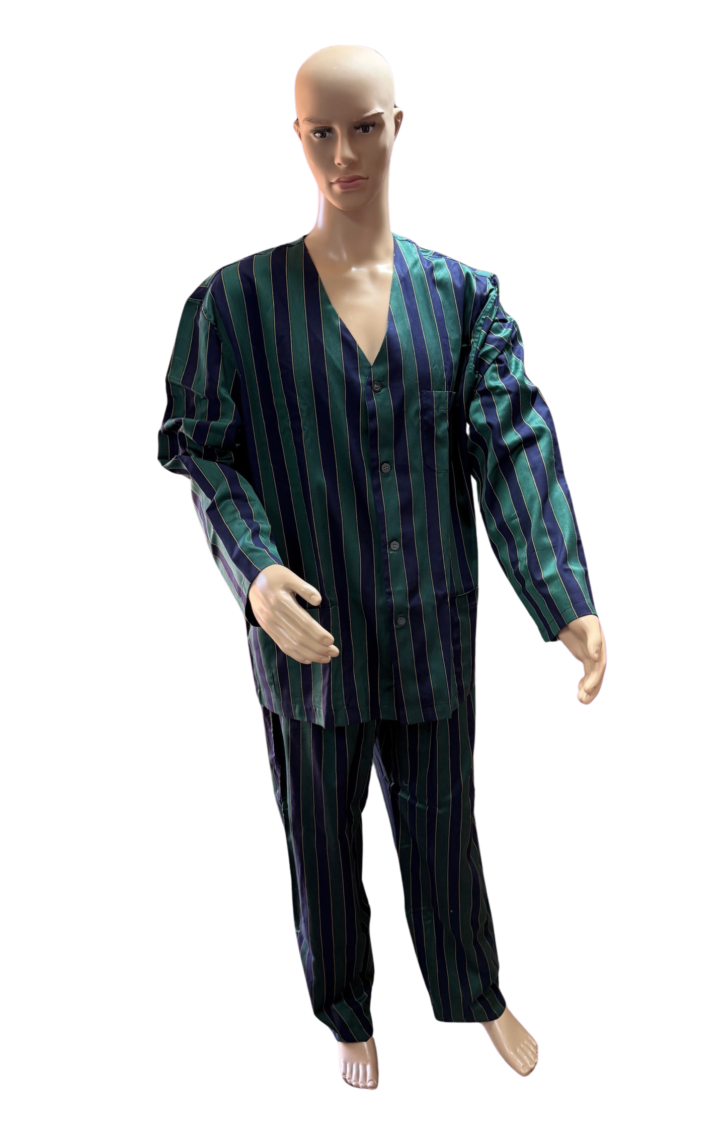 Esquire Pigiama per Uomo in puro Cotone Mercerizzato riga raso senza collo art. TF 05541