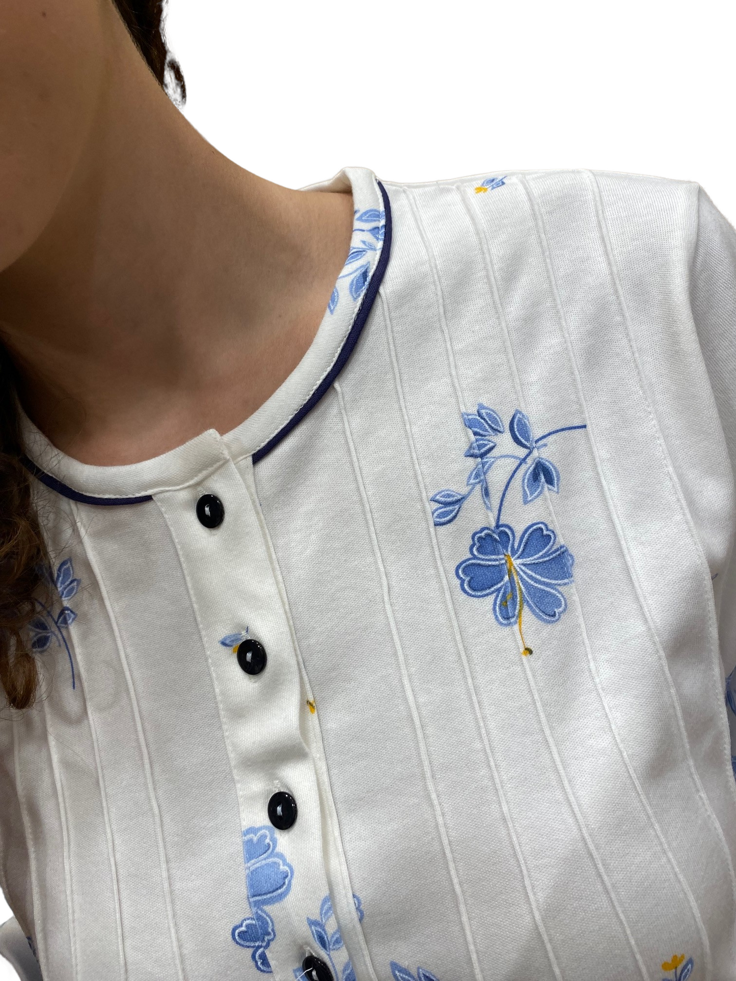 Camicia da Notte Donna in Puro Cotone Interlock con Trattamento Sanfor Art. Roberta