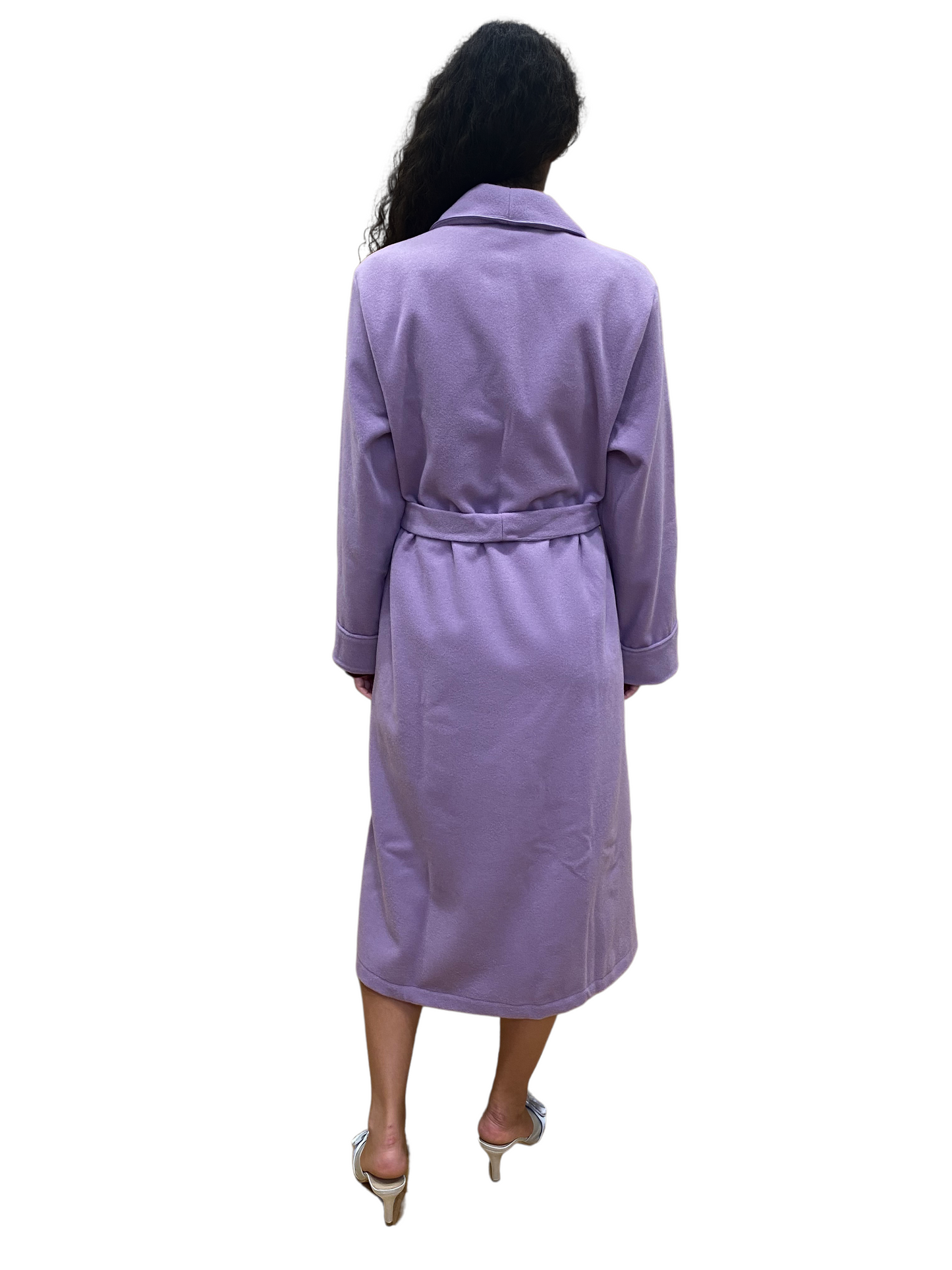 Women's Dressing Gown in Wool and Cashmere, Classic Shawl Model, art. Vittoria 