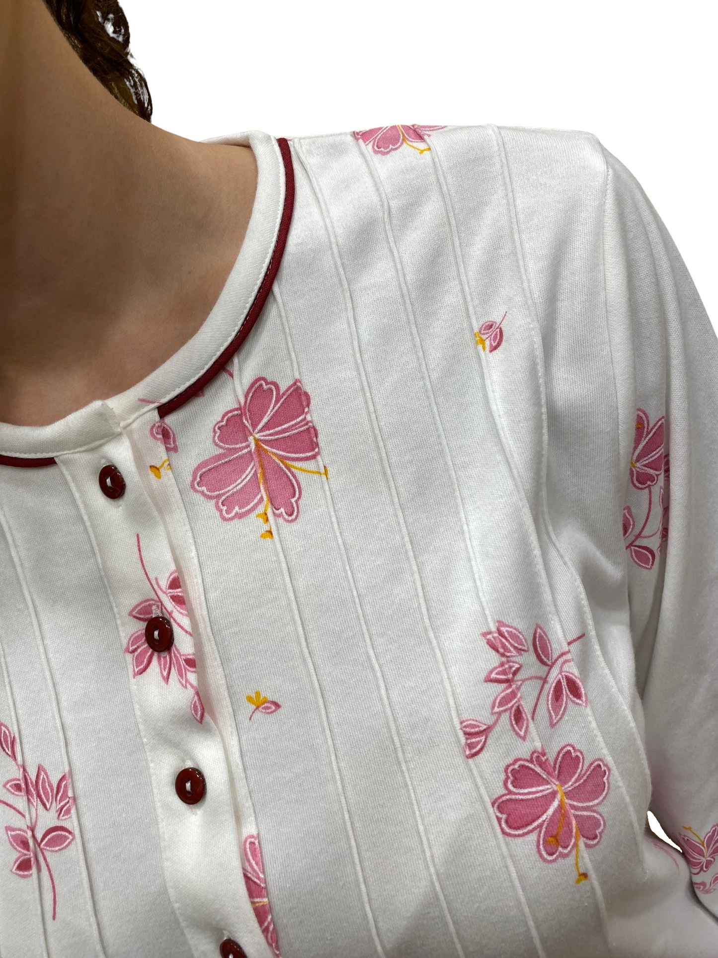 Camicia da Notte Donna in Puro Cotone Interlock con Trattamento Sanfor Art. Roberta