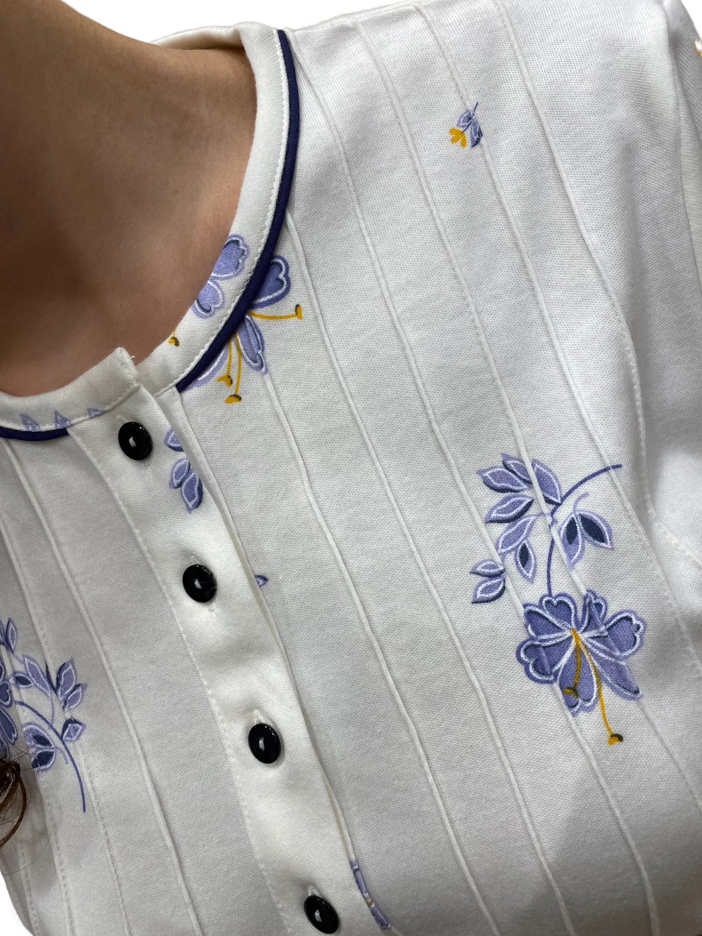 Camicia da Notte Donna in Puro Cotone Interlock con Trattamento Sanfor Art. Roberta