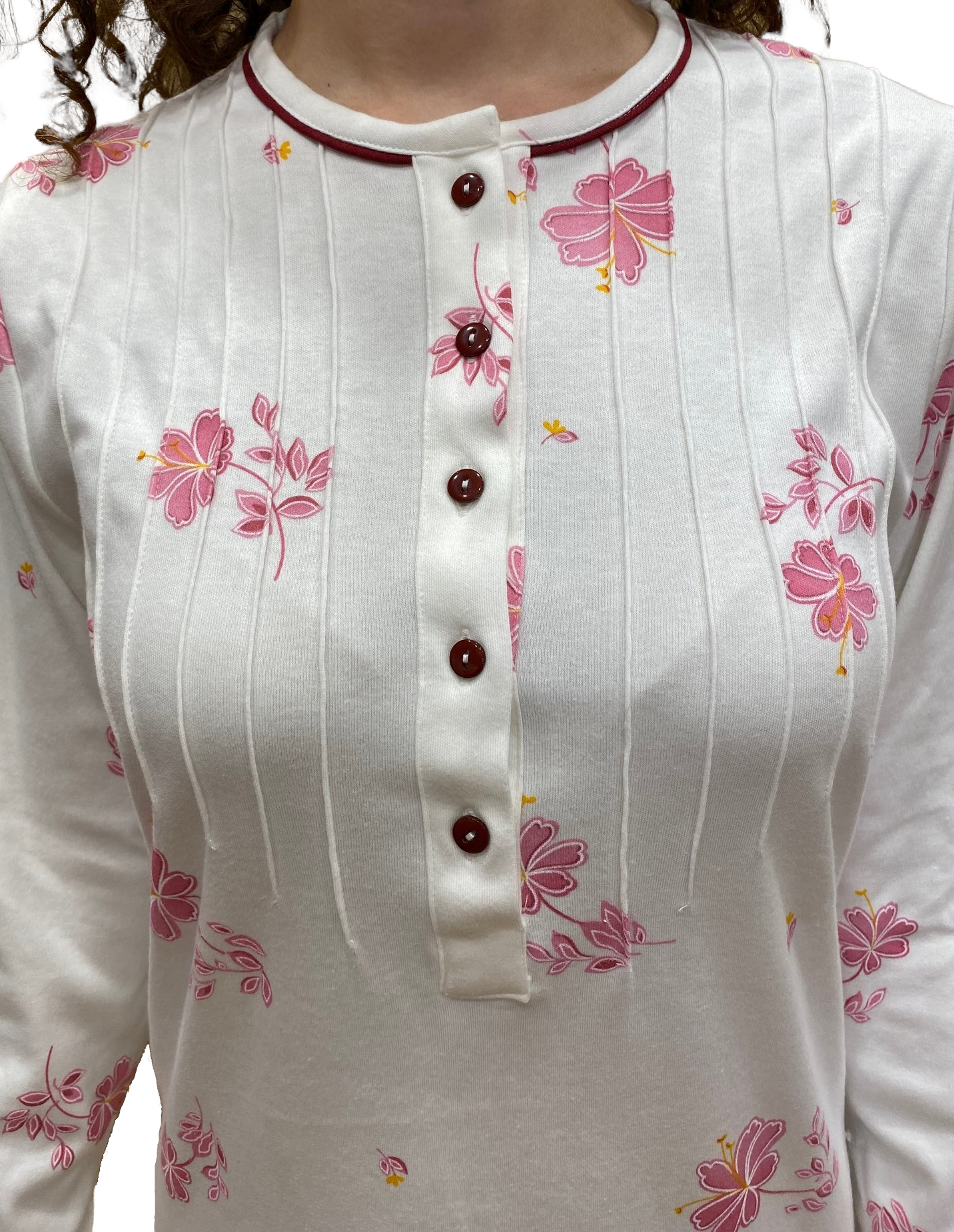 Camicia da Notte Donna in Puro Cotone Interlock con Trattamento Sanfor Art. Roberta