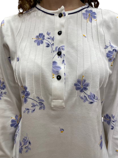 Pyjama pour femme en pur coton interlock avec traitement Sanfor Art.