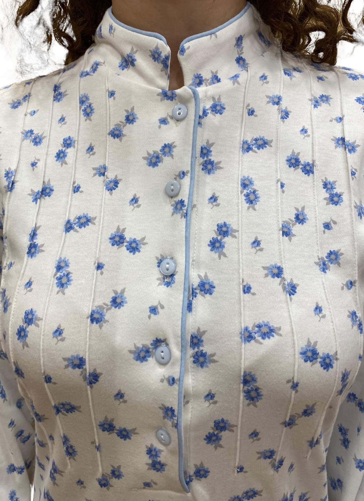 Frauennachthemd in reiner Baumwollverriegelungen mit Sanfor Art. Irene -Behandlung