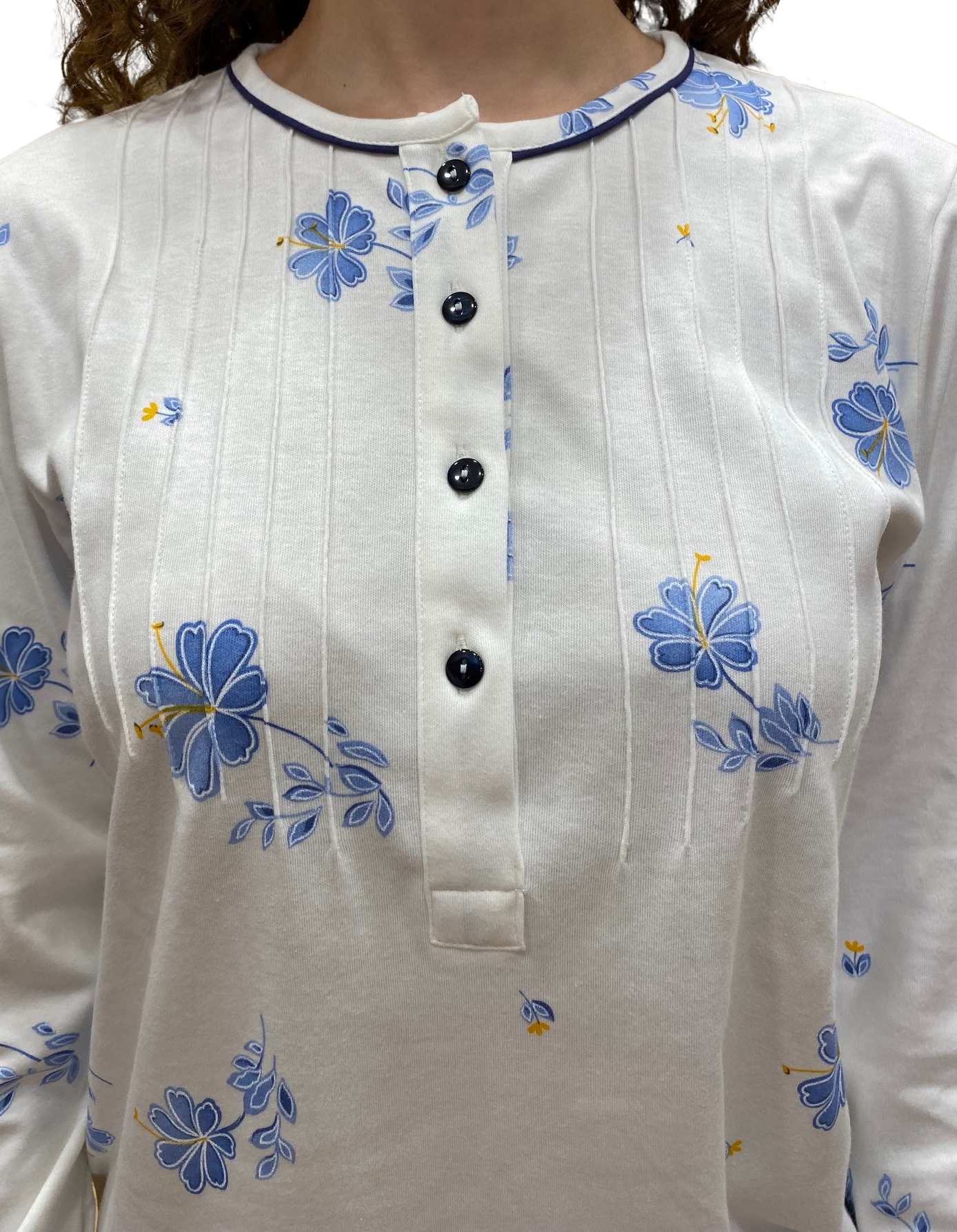 Pyjama pour femme en pur coton interlock avec traitement Sanfor Art.