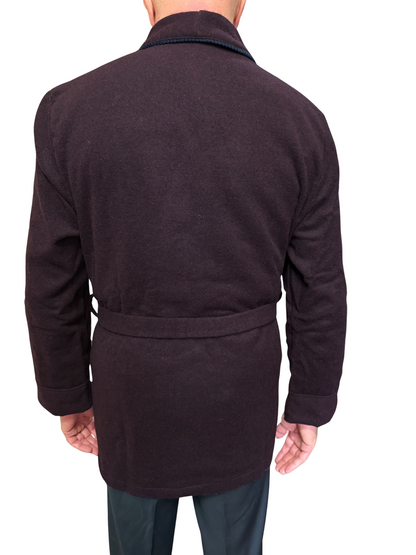 Kurze Kammer -Dressingkleid für Männer in gemischtem Wollmodell klassische Schalkunst. Oslo