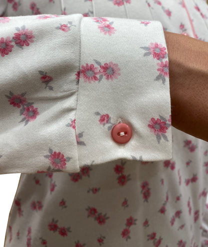 Frauennachthemd in reiner Baumwollverriegelungen mit Sanfor Art. Irene -Behandlung