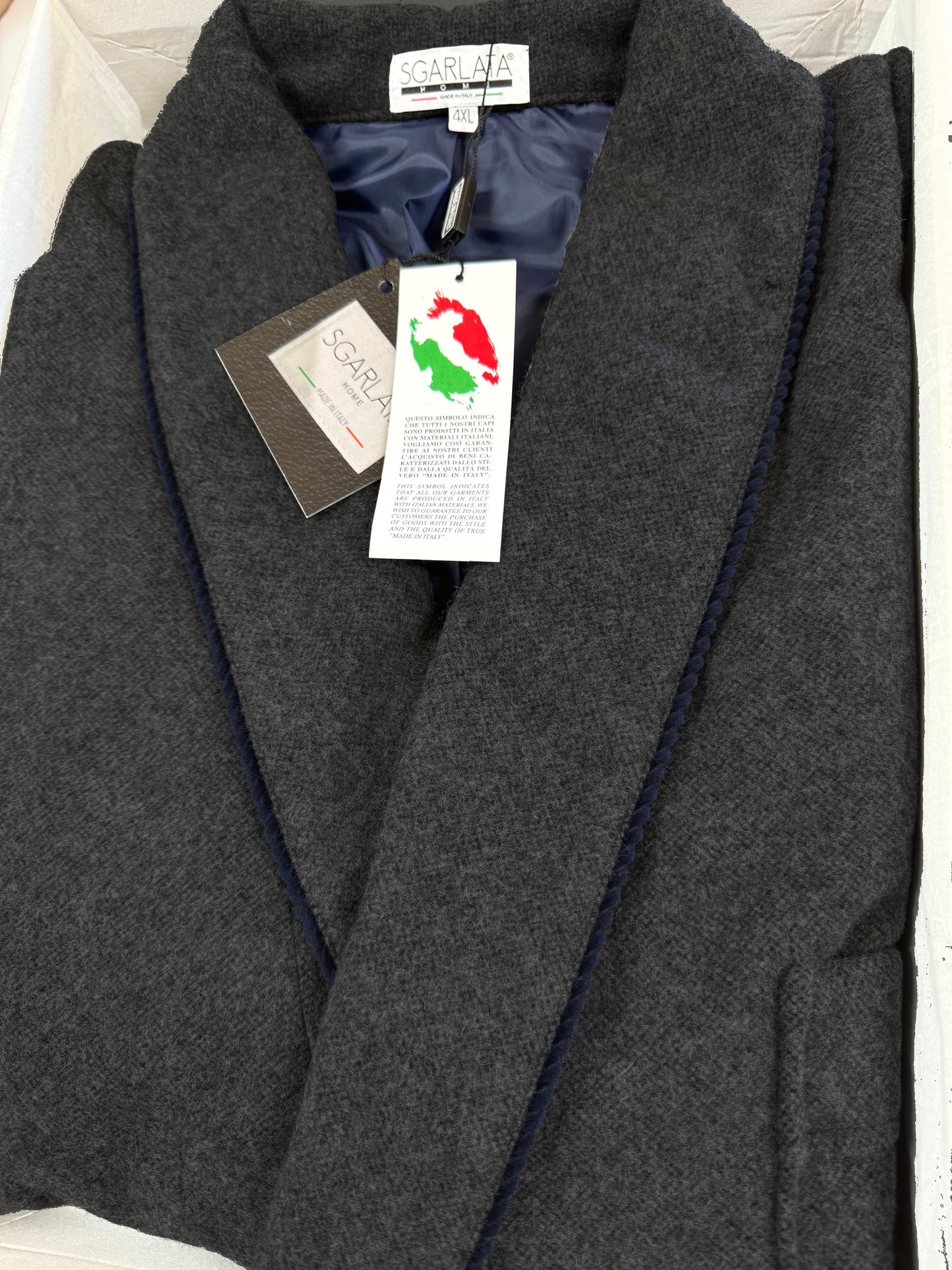 Vestaglia da Camera per Uomo in Misto Lana Modello Scialle Classico Art. Oslo