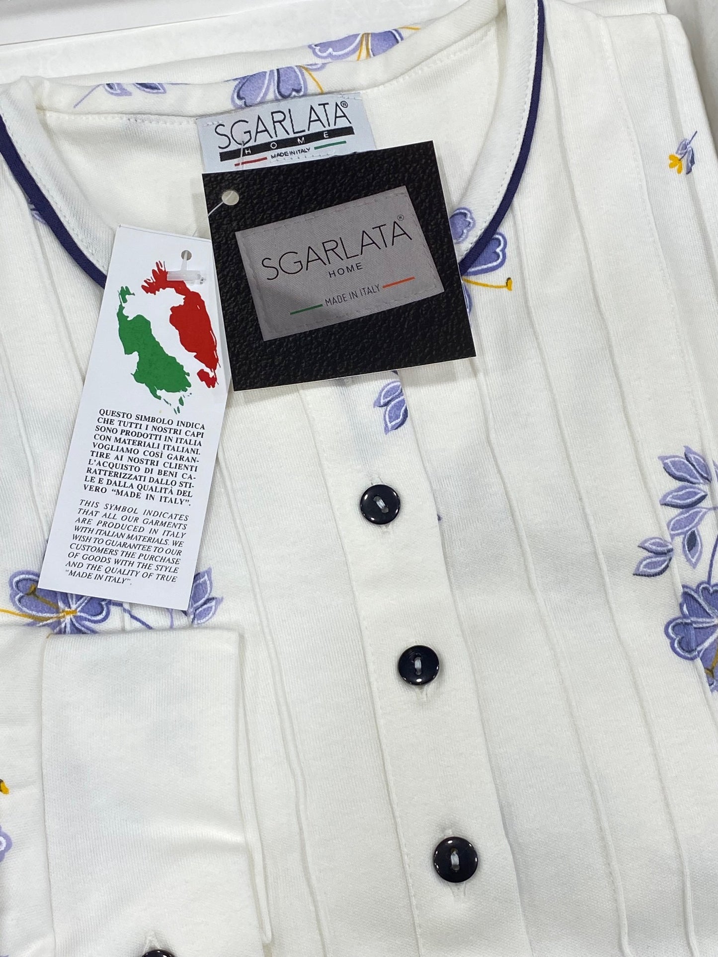 Camicia da Notte Donna in Puro Cotone Interlock con Trattamento Sanfor Art. Roberta