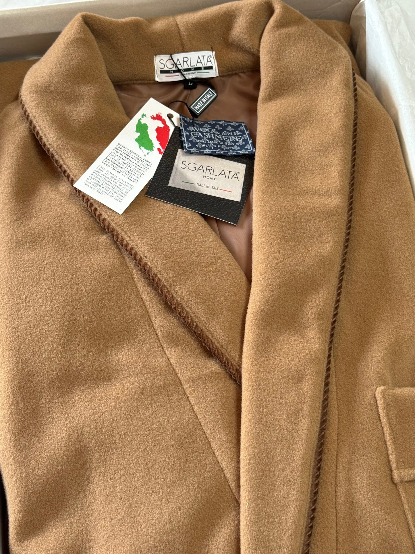 Vestaglia da Camera per Uomo in Lana e Cashmere modello Scialle Classico art. Londra
