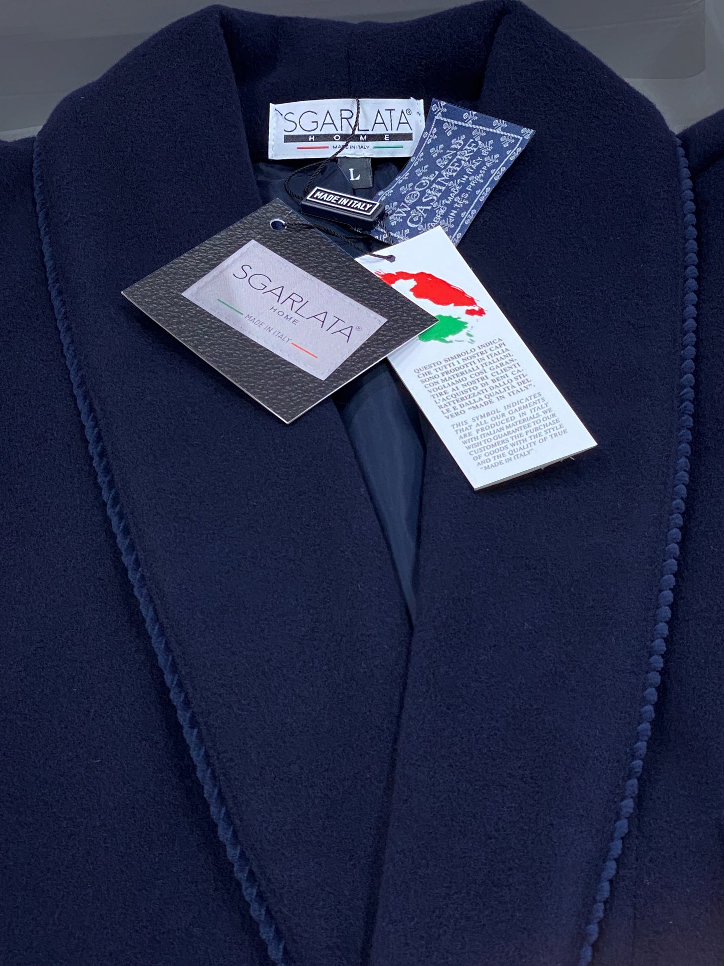 Vestaglia Corta da Camera per Uomo in Lana e Cashmere modello Scialle Classico art. Londra