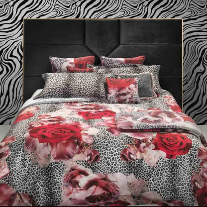 Ensemble de housse de couette double léopard rose Roberto Cavalli