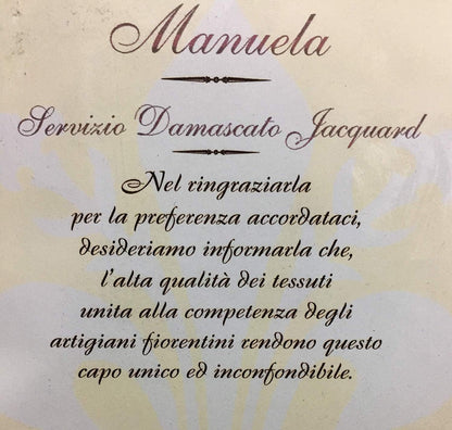 Piazza Pitti Elegante Tovaglia da Tavola con Tovaglioli in Puro Damasco di Cotone Lavorazione Jacquard con Orlo a Giorno Art. Manuela