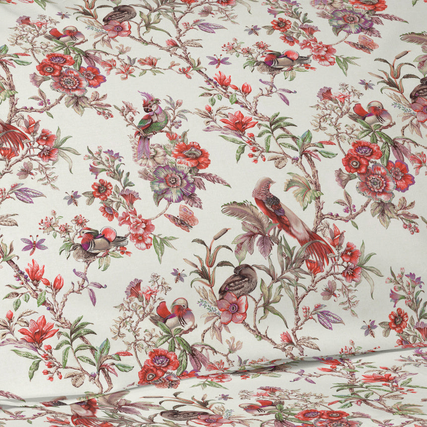 Fazzini completo lenzuola matrimoniali effetto copriletto art. Birds Garden