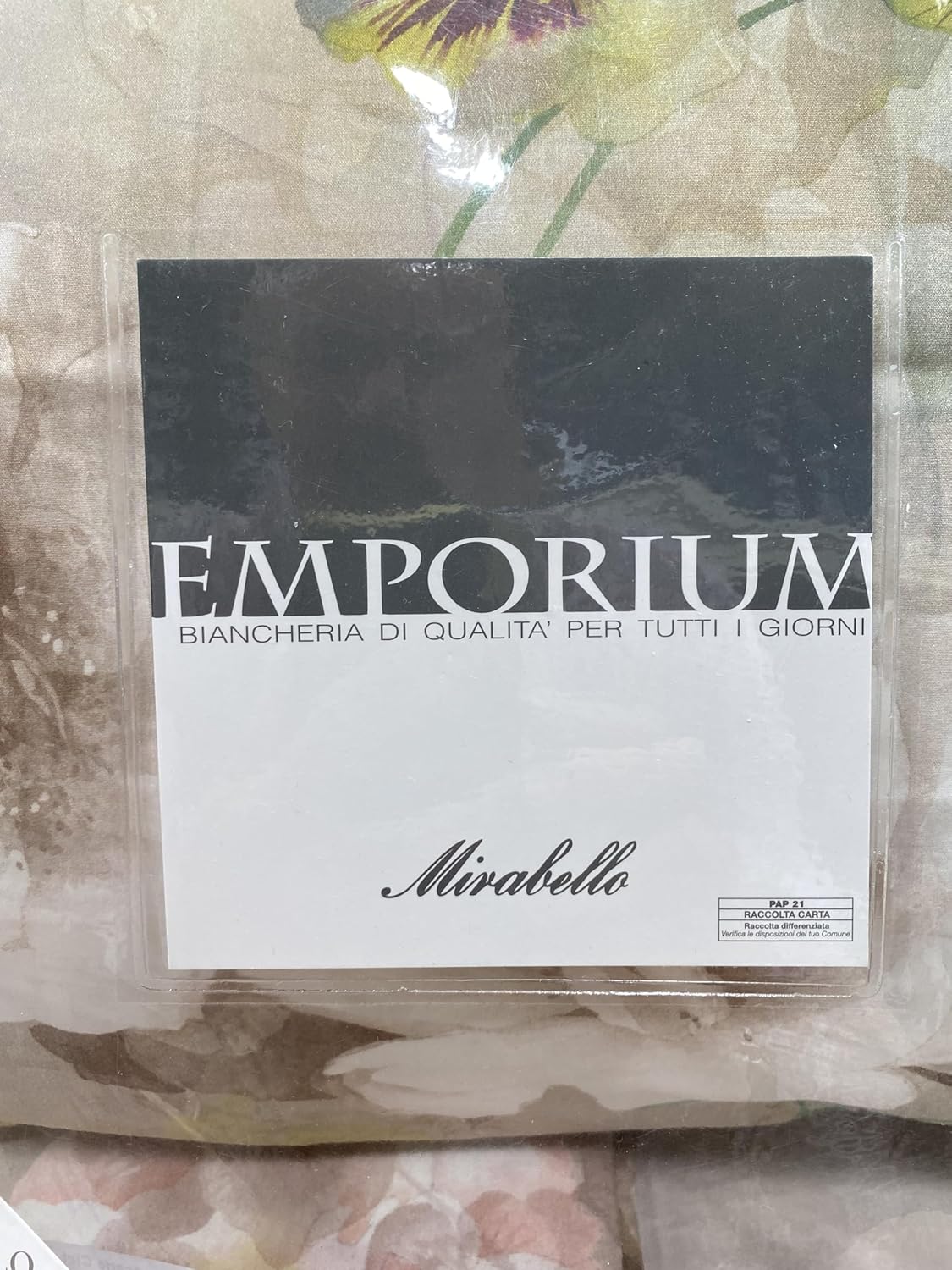 Mirabello Completo Lenzuola letto Due piazze in fine Percalle di Cotone, Effetto copriletto con Doppia Balza Art. Bloom Cascade