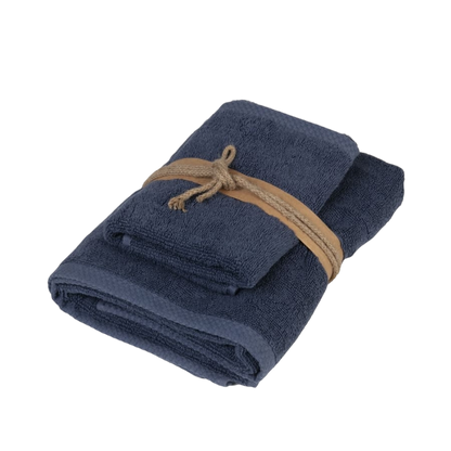 Fazzini Coppia di Asciugamani 1+1 (Viso+Ospite) in Puro Cotone 550 gr/mq Art. Square